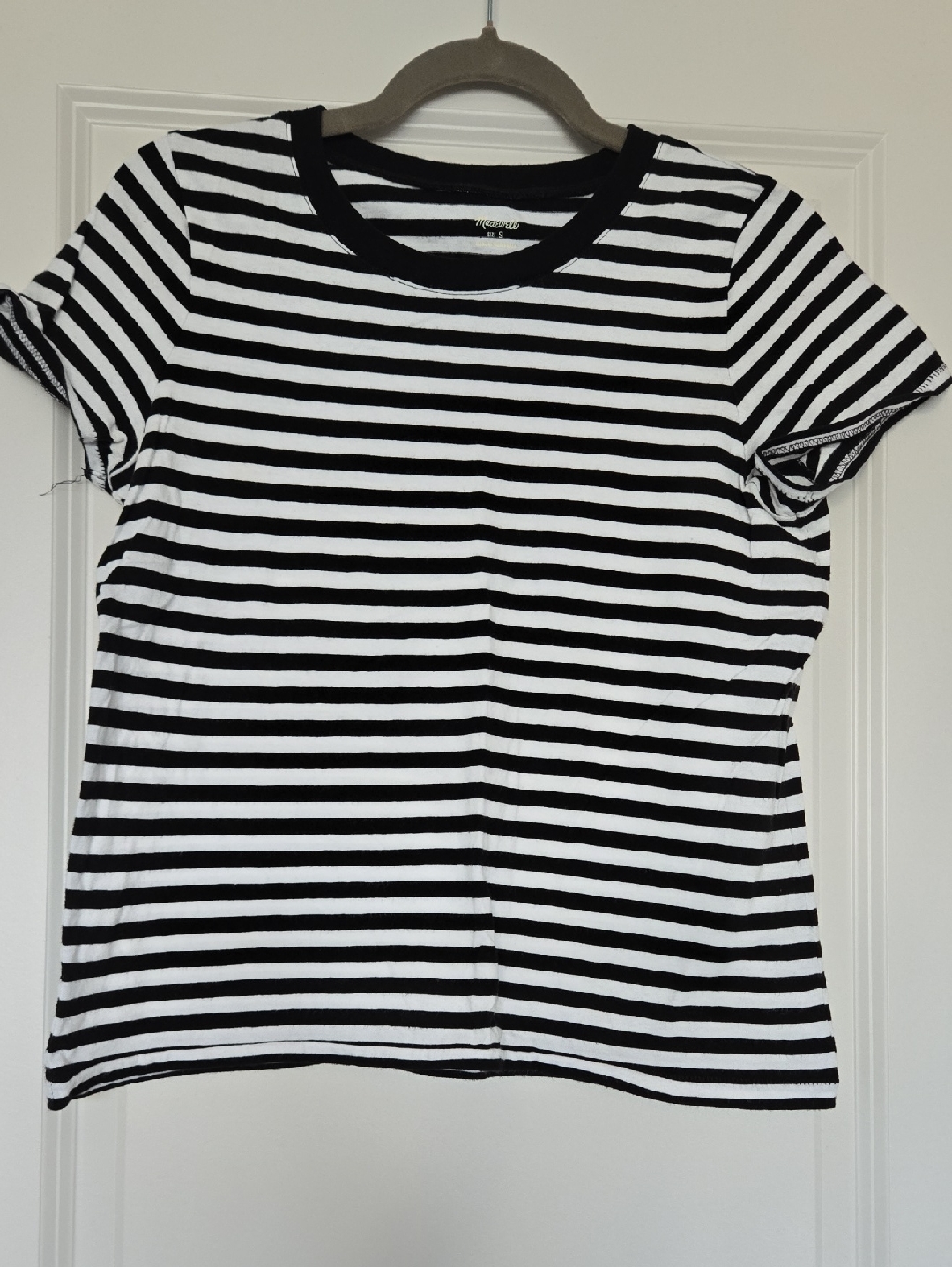 Madewell Classic Black & White Striped Crewneck Tee - Women